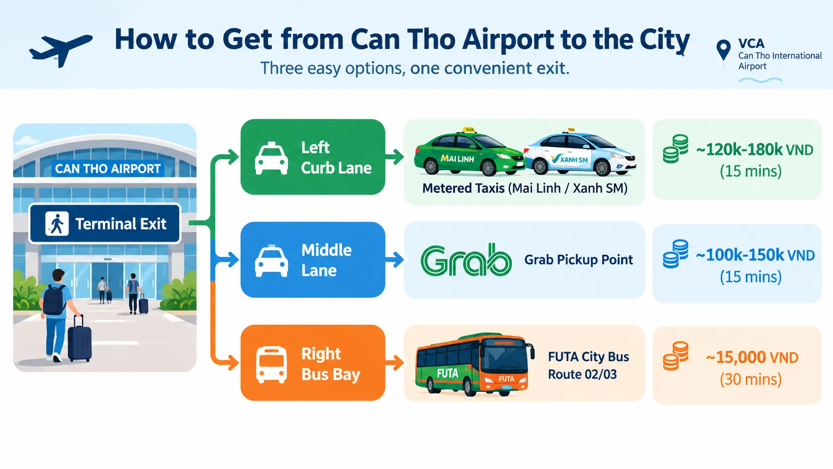 How to get from Can Tho Airport to city